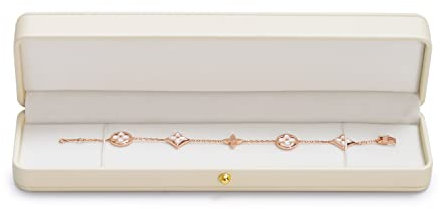 Papten lange Ketten Schmuckaufbewahrung, PU-Leder Armband Halsketten Organizer Schmuck Box Geschenkbox für Valentinstag Jubiläum