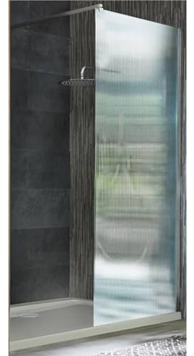 Milano Florence Chrome Fluted Glass Shower Enclosure White Tray - 1700mm x 700mm