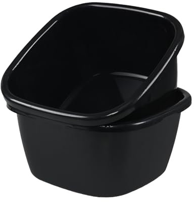 Zopnny 2-Pack 18 Quart Plastic Wash Basin, Square Dish Pans for Kitchen Sink, Camping Wash Dish Tubs