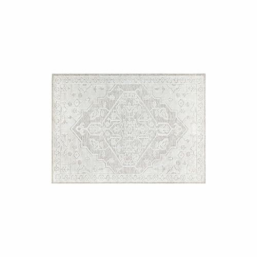 Loberon Teppich Armidale, erhabene, weiche Musterung, stilvolle Schlichtheit, Wohn-Accessoire, Wohntextilien, Polyester, Baumwolle, Creme/grau