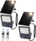 Aigostar Foco proyector LED solar con control remoto,Focos solare de 200W,2000LM,luz blanca fría de 6500K,IP65 impermeable Luz solar exterior,para jardín,terrazas,garajes,cable de 2M,Paquete de 2