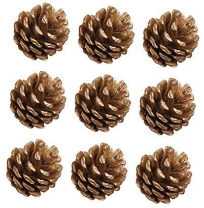 Goldene Tannenzapfen Anhänger 9 Stück 4cm für Weihnachten Event