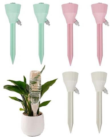 JOYOLA 6 Pièces Irrigation Goutte à Goutte Kit, Cône d'Arrosage Automatique Interieur avec Vannes Irrigation Systeme Arrosage Goutte a Goutte Arrosages Automatiques pour Intérieur Extérieur Plantes