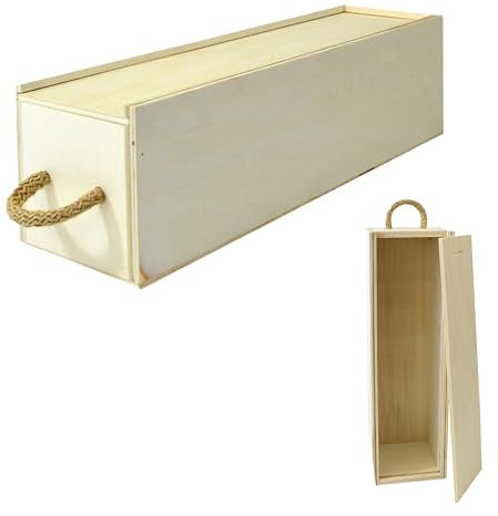 Espirito Rebelde Boîte Caisse à Vin en Bois 100x100x345 mm (1 Bouteille)- Caisse Bois Vin, Coffret Vin, Coffret en Bois, Boîte Cadeau Bouteille, Boite Compartiment en Bois pour Vin…