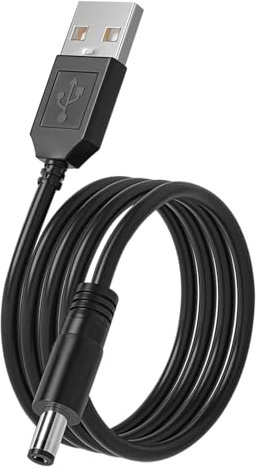 TONTON 1.5M Ladekabel Hohlstecker 3.5mm Adapter USB Stecker Strom Power PC 150cm DC Schwarz, 1,5M tragbares USB Ladekabel, Kompatibel mit Foreo Luna 4/Luna 3/Luna Mini 3/Luna/Luna 2 / Luna Mini usw.