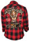 Gasoline Bandit Rockabilly Worker Herren-Hemd schwarz-rot kariert Reine Baumwolle - Let The Good Times roll 5XL