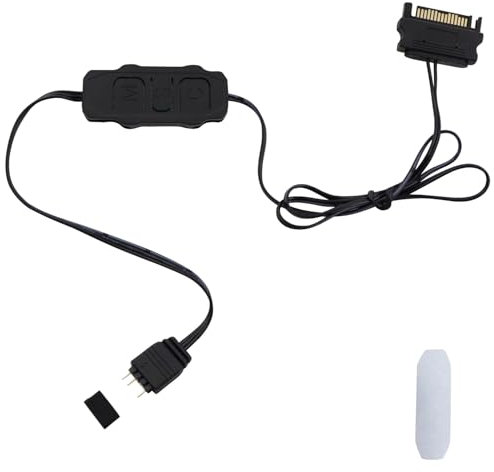 LANMINGLEL 5V 3PIN ARGB Controller SATA Alimentazione elettrica ARGB Light Stripe Remote Controller Modalità luminosa incorporata per schede madri senza 5V ARGB, o fan ARGB fai da te