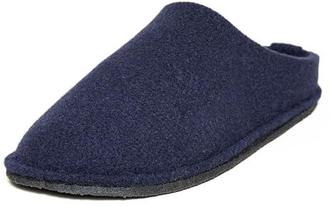 Gottstein Classic CO Pantoffel für Damen & Herren - Hausschuh aus 100% Schurwolle mit Komfort-Einlagesohle Blau, 46