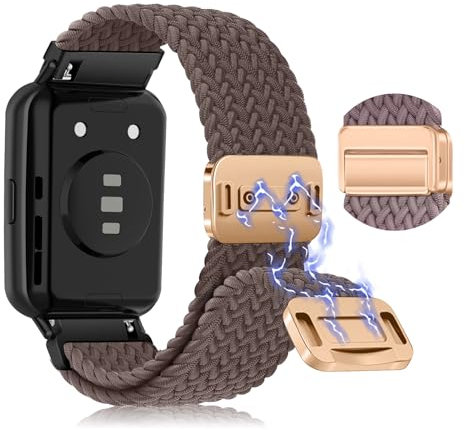 KoGiio Geflochtenes Armband für Huawei Watch Fit 2, Herren Damen Ersatzband Uhrenarmband,Magnetisches Ersatzbänder Kompatibel mit Huawei Watch Fit 2 - Rauch lila