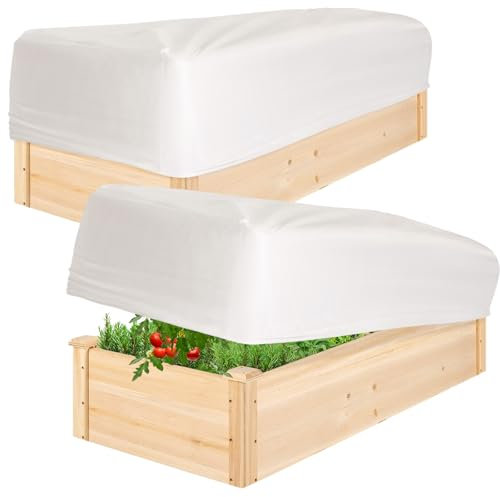 warmfarm Rechteckiger Pflanzkasten Frostschutz Abdeckung, speziell für Hochbeete, Winterisolierung für Balkon, Fensterbank, Garten, Terrasse Pflanzkästen, 2 Stück (149,9 x 45,0 x 39,9 cm)