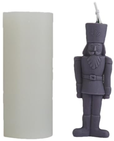 King Candle Silikonform, wiederverwendbare Form für Nussknacker-Statue, robuste Kerzenform, 4,2 x 12,3 cm zur Herstellung von Kerzen, für den Innen- und Außenbereich