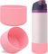 HiGropcore 2PCS Silicone Water Bottle Boot for Owala 24oz 32oz 40oz,Anti-Slip Protective Sleeve Bottom Bumper Protector for FreeSip, Twist, and Flip Water Bottles (Pink)