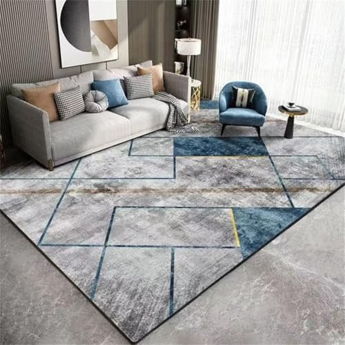 RUGMRZ Football Pitch Rug Carpet Floor 180x250CM Outdoor Rugs For Patios gray corridor rug Blue Modern Striped Pattern Antifouling Restaurant Rug