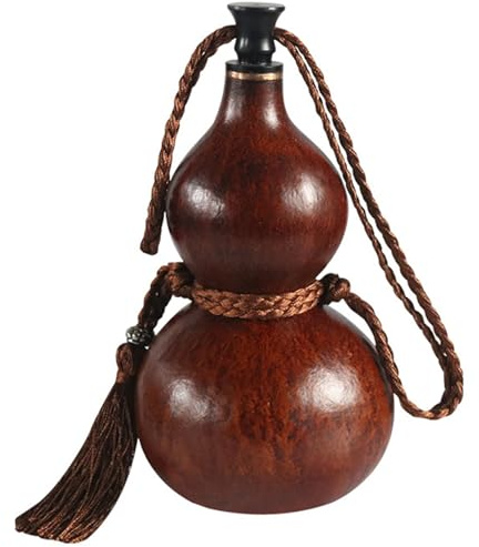 Kürbisflasche Traditioneller Kürbis-Getränkebehälter Wasserflasche Trinkkürbis Handgefertigte Rollenspiel-Requisite für tägliches Trinken Outdoor-Aktivitäten und Heimdekoration Kürbis-Wasserflasche Fl