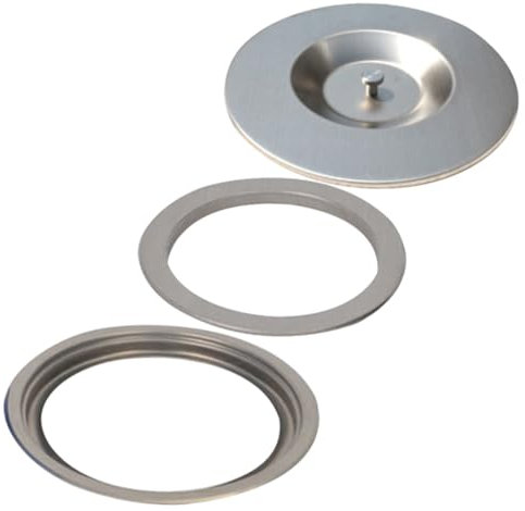 ANDRESLAD 1 Juego Basurero de encimera Cubierta para basurero Cubierta empotrada para tapa de cubo de basura empotrada tapa de bote de basura de cocina Acero inoxidable Silver