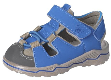 RICOSTA Jungen Sandalen Gery, Baby und Kleinkinder Lauflernschuhe, Weite: MITTEL, waschbar, Outdoorsandalen, Klettverschluss, Azur/kies (152), 22 EU