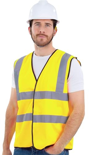 Smiffys Yellow High-Vis Vest, Oktoberfest Fancy Dress, Adult Dress Up Accessories