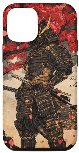 Samurai Warrior Japanische Kunst Kirschblüten Hülle für iPhone 12/12 Pro
