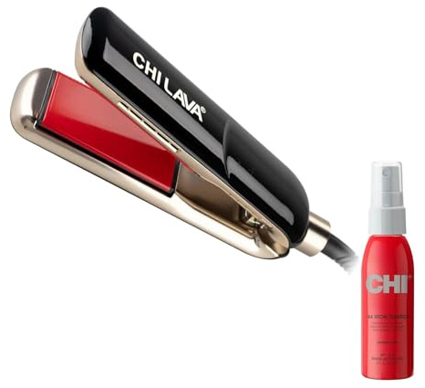 CHI Lava MiniStyler & CHI 44 Iron Guard (2 Oz) Gift Duo, Ceramic Hair Straightener for Long-Lasting Shine, Perfect for Daily Use & Travel, 1.5” Iron