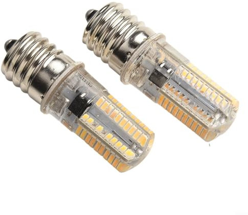 2x E17 LED Bulbs with Dimmable Function for Microwave Oven Light, 2700K Warm White Brightness
