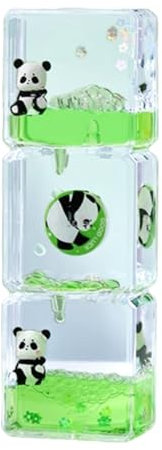 Sablier Liquides Jouets Sensoriels Minuteur de Mouvement Liquide avec Décoration Panda Lampe à Lave Colorés Jouet Sablier à Mouvement Liquide pour Soulager Stress, Anxiété, Autisme, Relaxation (C)