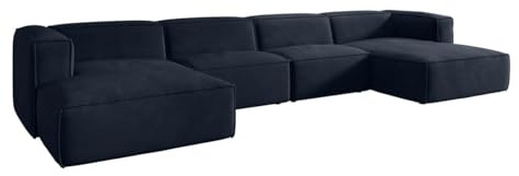 Luxusbetten24 Designer Sofa Comfy U in Samt Blau
