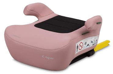 CARETERO - Sitzerhöhung Auto Kinder Isofix - Kindersitzerhöhung 125-150 cm - Autositzerhöhung mit Armlehnen und Abnehmbarem und Waschbarem Bezug - ECE R129/03 und i-Size Konform - Rosa