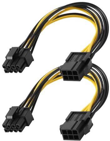 RTDHO 2 Pcs 6-Pin PCIe to 8-Pin PCIe Power Adapter Cable