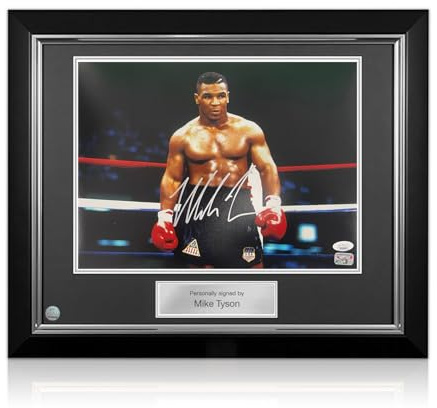 Exclusive Memorabilia Mike Tyson Signed Boxing Photo: Iron Mike. Deluxe Frame