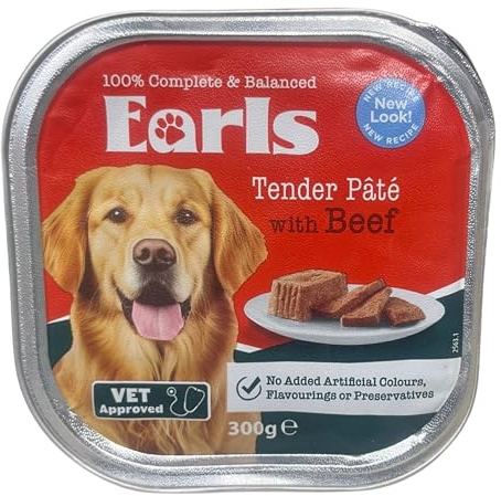 Ark Future Earls Tender Pate Wet Dog Food Pack of 4x 300g – 100% Complete & Balanced Meal – Vet Approved – No Added Artificial Colours, Flavourings or Preservatives (4x, Beef)
