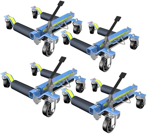 LARBANKE Werkzeuge 4X Rangier-Hubwagen,680kg Stück rangierhilfe PKW,Hydraulische Rangierhilfe mit einzigartigem Reflexionsband,Auto Rangierwagenheber Rangierroller,Rangierhilfe Rangierheber