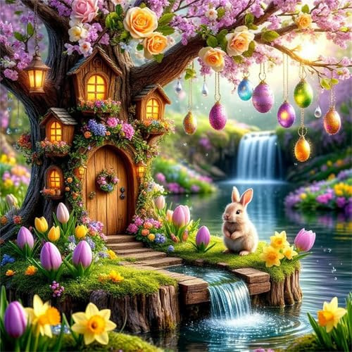 Puzzle 35 pièces Fleurs dans Les Arbres du Paysage,Puzzles pour Adultes Jeux d'activités Familiales,Puzzle à Faire Soi-même pour Décoration Murale de la Maison