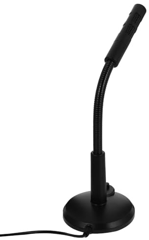 IMIKEYA Microphone USB pour Ordinateur avec Socle Stable, Micro de Bureau Réglable Noir, Mini Microphone Filaire pour Réunion, Streaming, Enregistrement et Conférence