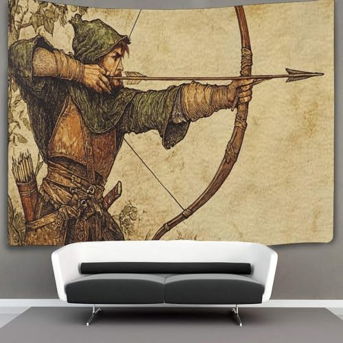 kaiyun Bogen und Pfeil Tapisserie Wandbehang Robin Hood Wandteppiche Für Schlafzimmer Wohnzimmer Wohnheim Dekor 180cmx230cm