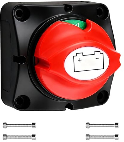 Coupe Circuit Batterie 12V 24V 48V 200A pour Voiture Bateau Moto RV Camion | Interrupteur Coupe Batterie ON-OFF Étanche pour Tracteur, Isolateur de Batterie Haute Capacité