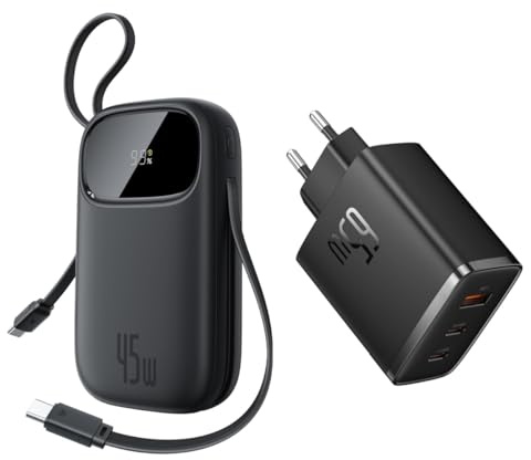 Baseus QPow3 Powerbank 45W 20000mAh + USB C Ladegerät 65W