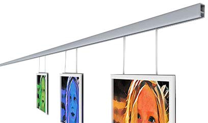 Clip-Rail Gallery Picture Hanging System Kit Silver (4 Meter (13.12 Feet))