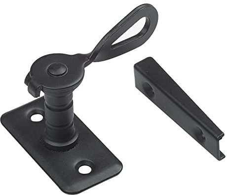 Amig - Aldabilla Tipo San Sebastián para Contraventanas - Cierre Seguro y Duradero - Fácil Instalación - Reduce Paso de Luz y Corrientes de Aire, Negro, 50 x 25 x 38/20 mm, Acero