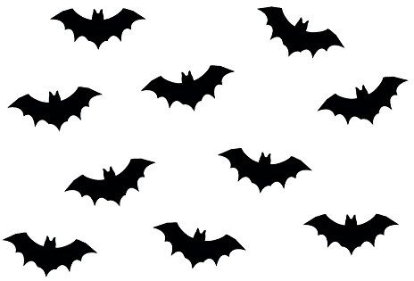 Miniblings 10x Bügelbilder Aufnäher 35mm GLATT Fledermaus Vampir schwarz | Aufbügelbar oder annähbar auf Textil, mit Kinder und Bügelflicken