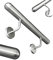 Edelstahl Handlauf V2A 42,4mm 240K geschliffen Wandhandlauf mit runder Endkappe Halbkugel - UNGETEILT - 700 mm