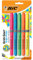 BIC Brite Liner Grip evidenziatore, punta a scalpello, colori assortiti, 5 pezzi