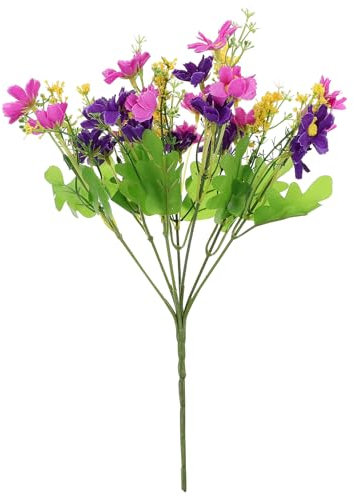 SeideBlume Blumenstrauß Kunstblumen Künstliche Cineraria für Hochzeit Party Fest Büro Bar