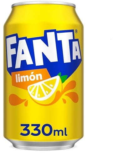 Fanta Limón - Refresco con 6% de zumo de limón, bajo en calorías - Lata 330 ml
