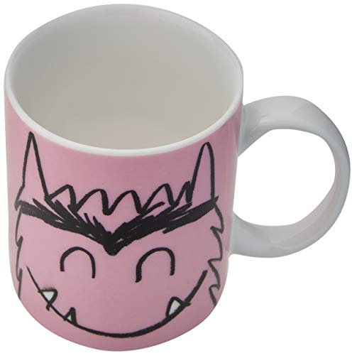 Laroom Taza El Monstruo de Colores-Amor, New Bone China, Rosa, 1 Unidad (Paquete de 1)