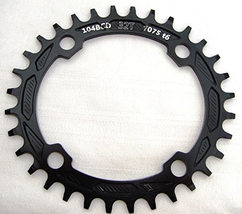 Plato de aluminio BCD, 104 mm, 32 T, 34 T, 36 T, 38 T, color Negro , tamaño 32T