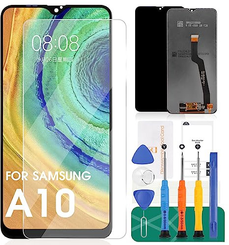 Écran LCD de rechange pour Samsung Galaxy A10 SM-A105F SM-A105G - Numériseur tactile compatible avec SM-A105M, SM-A105FN - Kit de pièces de réparation (noir)
