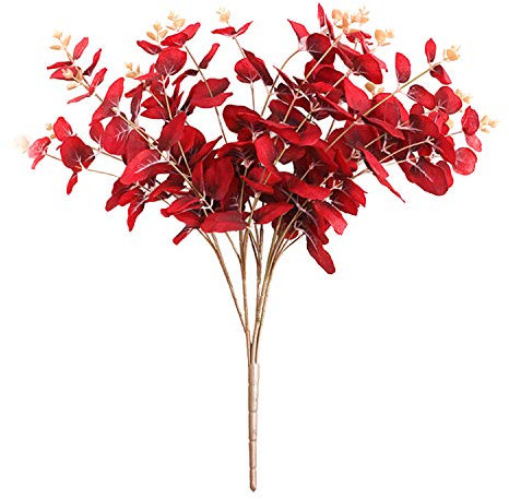 Amorar Künstliche Blume Kunstblumen Künstliche Pflanzen Künstlich Eukalyptus Blätter 5 Gabeln 20 Köpfe Eukalyptus-Zweige für Blumengestecke, Hochzeit, Heimdekoration, Tischanordnung
