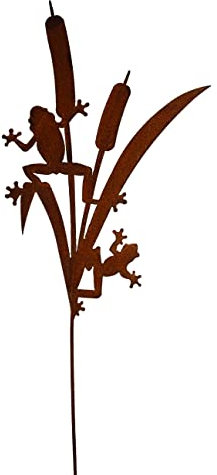 Bornhöft Gartenstecker Frosch Metall Rost Gartendeko Edelrost Rankstab