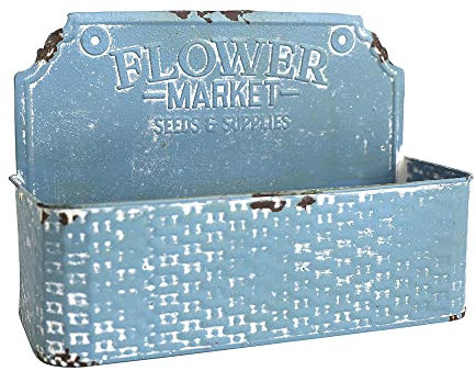 All Chic Metall blumentopf hängend, vintage hängetopf für pflanzen Wand-Pflanzgefäße für Wandmontage, Innen- und Außenbereich, Haus Gartendekoration-blau