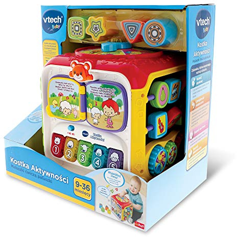 Vtech Trefl Würfel Aktivität, Elektronisches pädagogisches Spielzeug, 6 Bunte Wände, Formen erkennen, Erste Worte Lernen, Geschenk für Baby, Spielzeug für Kinder ab 9 Monaten